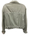 AG Size M Army Green Cotton Blend Collar Button Up Pockets Cropped Jacket Army Green / M
