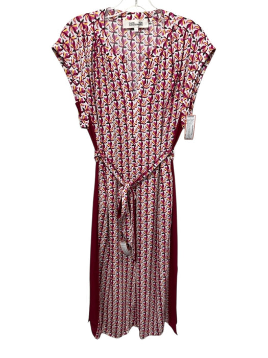 Diane Von Furstenberg Size S Pink, Yellow, White Viscose Sleeveless Floral Dress Pink, Yellow, White / S