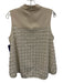 Tibi Size 8 Cream White Polyester Blend Flocked Detail Sleeveless high neck Top Cream White / 8