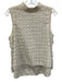 Tibi Size 8 Cream White Polyester Blend Flocked Detail Sleeveless high neck Top Cream White / 8