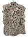 Alice + Olivia Size L White & Multi Silk Sleeveless Drink Print Button Up Top White & Multi / L