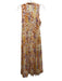 Poupette St. Barth Size M White, Orange & Purple Viscose Sleeveless V Neck Dress White, Orange & Purple / M