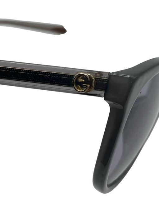 Gucci Gray Acetate Marbled Shimmer Round Wayfarer Sunglasses Gray
