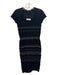 Bailey 44 Size S Black & Beige Viscose Knit Stripe Cap Sleeve Dress Black & Beige / S