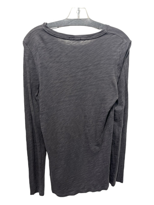 ATM Size S Gray Cotton Round Neck Long Sleeve Top Gray / S