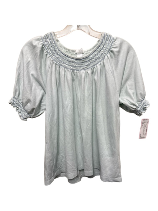 Lake Size M Light Blue Cotton Short Puff Sleeve Pajama Style Short Set Light Blue / M