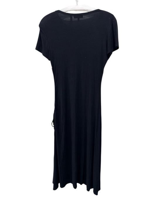 Theory Size S Black Viscose & Elastane Ruched Tie Detail Dress Black / S
