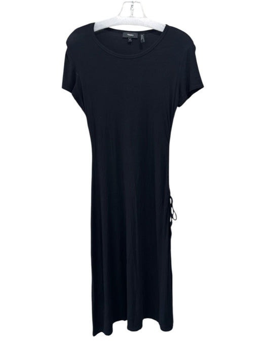 Theory Size S Black Viscose & Elastane Ruched Tie Detail Dress Black / S