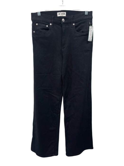 Le Jean Size 28 Black Cotton High Waist 5 Pocket Zip & Button Flare Jeans Black / 28