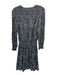 Rails Size M Black & Gray Rayon Long Sleeve Animal Print Shirred Waist Dress Black & Gray / M
