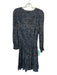 Rails Size M Black & Gray Rayon Long Sleeve Animal Print Shirred Waist Dress Black & Gray / M