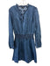 Rails Size M Med Wash Cotton Long Sleeve Ruffle Neckline Long Sleeve Dress Med Wash / M