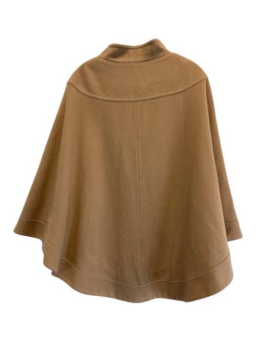 Helene Berman Size S Beige Wool & Cashmere High Neck Buttons Poncho Jacket Beige / S