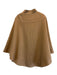 Helene Berman Size S Beige Wool & Cashmere High Neck Buttons Poncho Jacket Beige / S