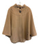 Helene Berman Size S Beige Wool & Cashmere High Neck Buttons Poncho Jacket Beige / S