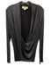 Artelier Nicole Miller Size S Silver & Gray Viscose & Polyester Deep V Neck Top Silver & Gray / S
