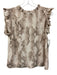 Elie Tahari Size S Beige & White Silk Sleeveless Snake Print Top Beige & White / S