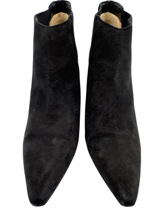 Jimmy Choo Shoe Size 41 Black Suede leather Stretch Panel Back Zip Booties Black / 41