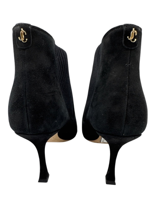 Jimmy Choo Shoe Size 41 Black Suede leather Stretch Panel Back Zip Booties Black / 41