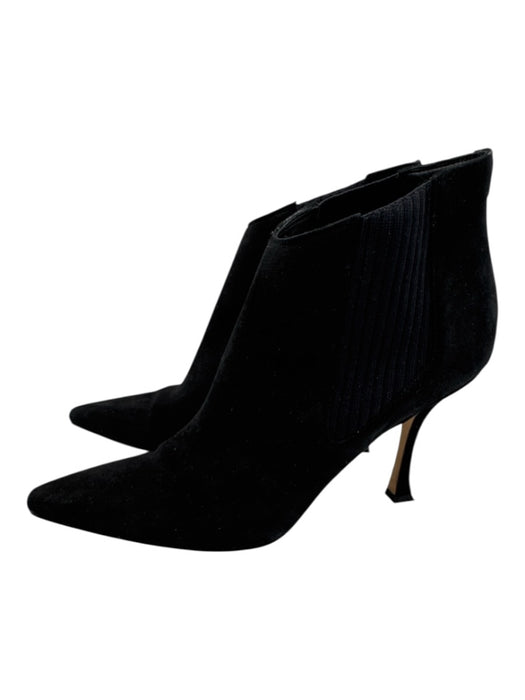 Jimmy Choo Shoe Size 41 Black Suede leather Stretch Panel Back Zip Booties Black / 41