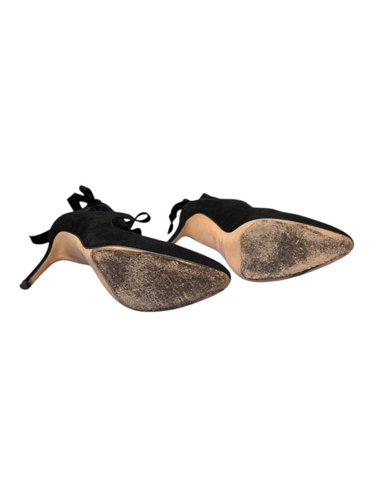 L.K. Bennett Shoe Size 39 Black Suede Tie Detail Heel Almond Toe Shoes Black / 39