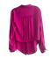Theory Size S Hot pink Silk Elastic Back Long Sleeve Patch Pocket Top Hot pink / S