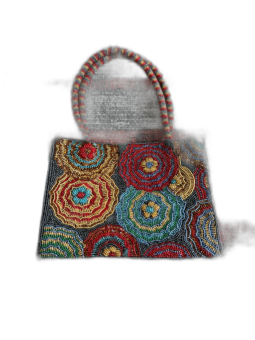 No Brand red, gold, multi Textile Beaded Floral Magnetic Close Shoulder Bag red, gold, multi / S