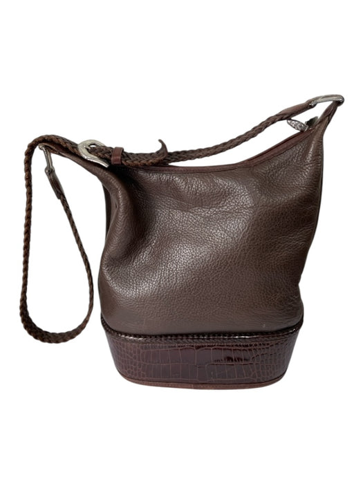 Coach Brown Pebbled Leather Shoulder Bag embossed Zip closure Bag Brown / M