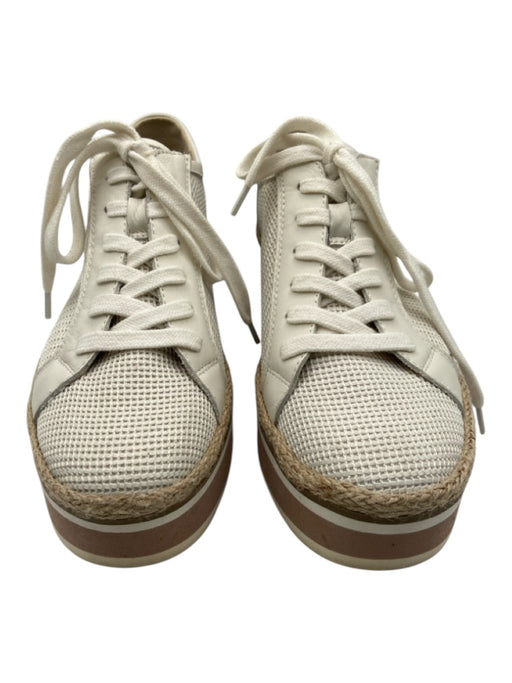 Dolce Vita Shoe Size 8.5 Cream & Brown Raffia Platform Lug sole Low Top Sneakers Cream & Brown / 8.5