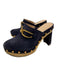 Veronica Beard Shoe Size 6 Navy Leather Suede Gold Hardware Rivets Clog Shoes Navy / 6