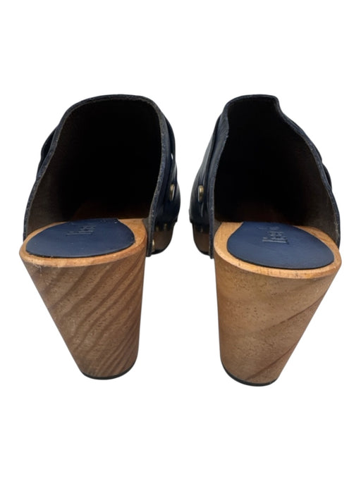 Lisa B. Shoe Size 37 Blue Leather Upper Round Toe Studded Mules Clogs Blue / 37