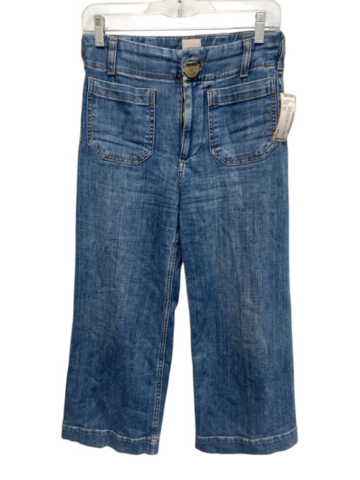 Maeve Size 25 Medium Wash Cotton Zip Fly High Rise Boot Cut Jeans Medium Wash / 25