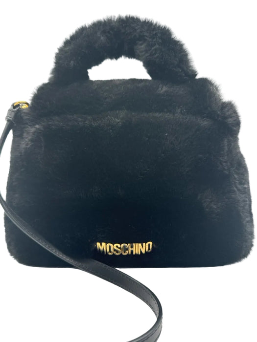 Moschino Black Faux Fur Crossbody Monster Fuzzy Bag