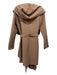 Soia & Kyo Size M/L Brown Wool & Polyester Hood Sash Pockets Coat Brown / M/L