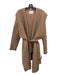 Soia & Kyo Size M/L Brown Wool & Polyester Hood Sash Pockets Coat Brown / M/L