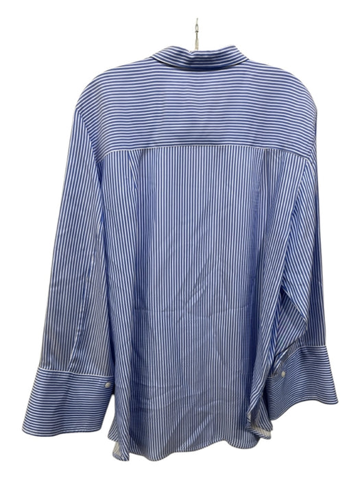 By Malene Birger Size 36 Blue & White Viscose & Acetate Button Up Collar Top Blue & White / 36