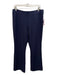 Ann Mashburn Size L Navy Blue Viscose Blend Elastic Waist Mid Rise Flare Pants Navy Blue / L