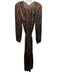 Ann Mashburn Size M Brown & Black Silk Leopard Print Keyhole Front Belted Dress Brown & Black / M