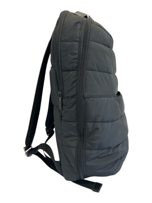 Away Black Polyester Zip Close Puffer Quilted Backpack Bag Black