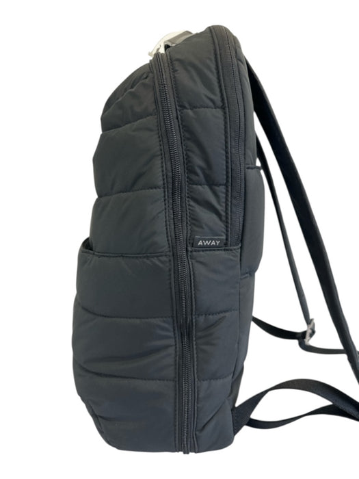 Away Black Polyester Zip Close Puffer Quilted Backpack Bag Black