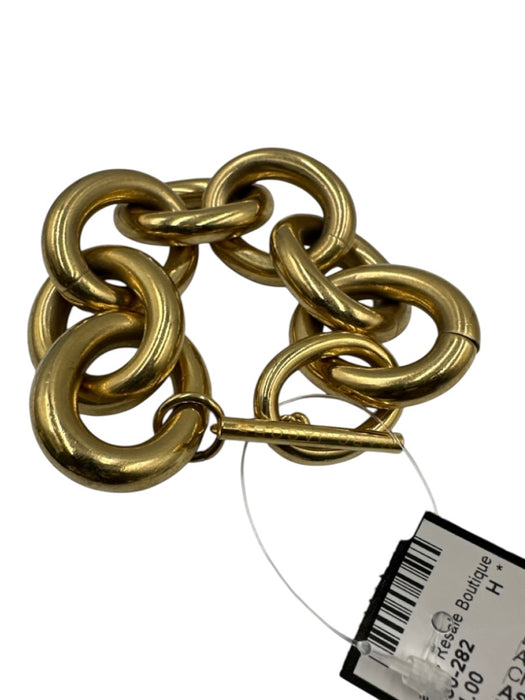 Marc Jacobs Gold Tone Metal Chain Toggle Clasp Chunky Bracelet Gold Tone