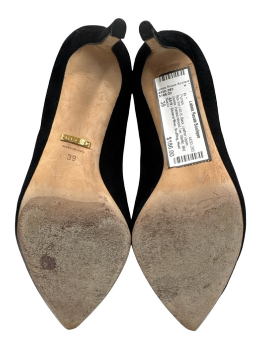 Gucci Shoe Size 39 Black Leather Upper Suede Pointed Almond Toe Stiletto Pumps Black / 39