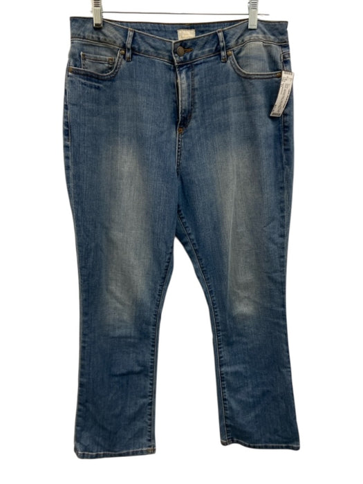 Ann Mashburn Size 31 Light Wash Cotton Denim Mid Rise Faded Kick Flare Jeans Light Wash / 31