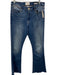 Frame Size 32 Light Wash Cotton Denim High Rise Whiskering Raw Hem Flare Jeans Light Wash / 32