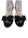 Kate Spade Shoe Size 9 Black Leather & Textile Satin Bow Detail Sandals Black / 9