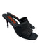 Simon Miller Shoe Size 39 Black Leather & Raffia Square Toe Bamboo Heel Sandals Black / 39