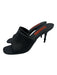Simon Miller Shoe Size 39 Black Leather & Raffia Square Toe Bamboo Heel Sandals Black / 39
