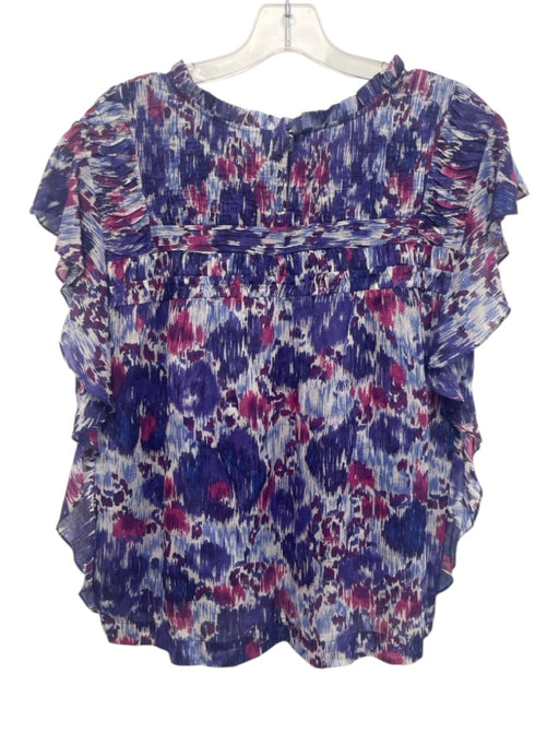 Isabel Marant Etoile Size 40 Purple & White Cotton Abstract Floral Top Purple & White / 40