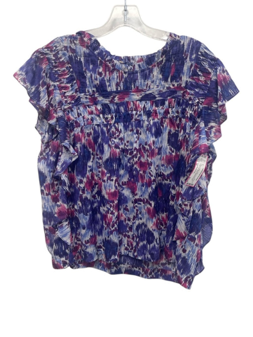 Isabel Marant Etoile Size 40 Purple & White Cotton Abstract Floral Top Purple & White / 40