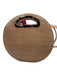 Loeffler Randall Beige Leather Croc Embossed Circle Zip Top Crossbody & Hand Bag Beige